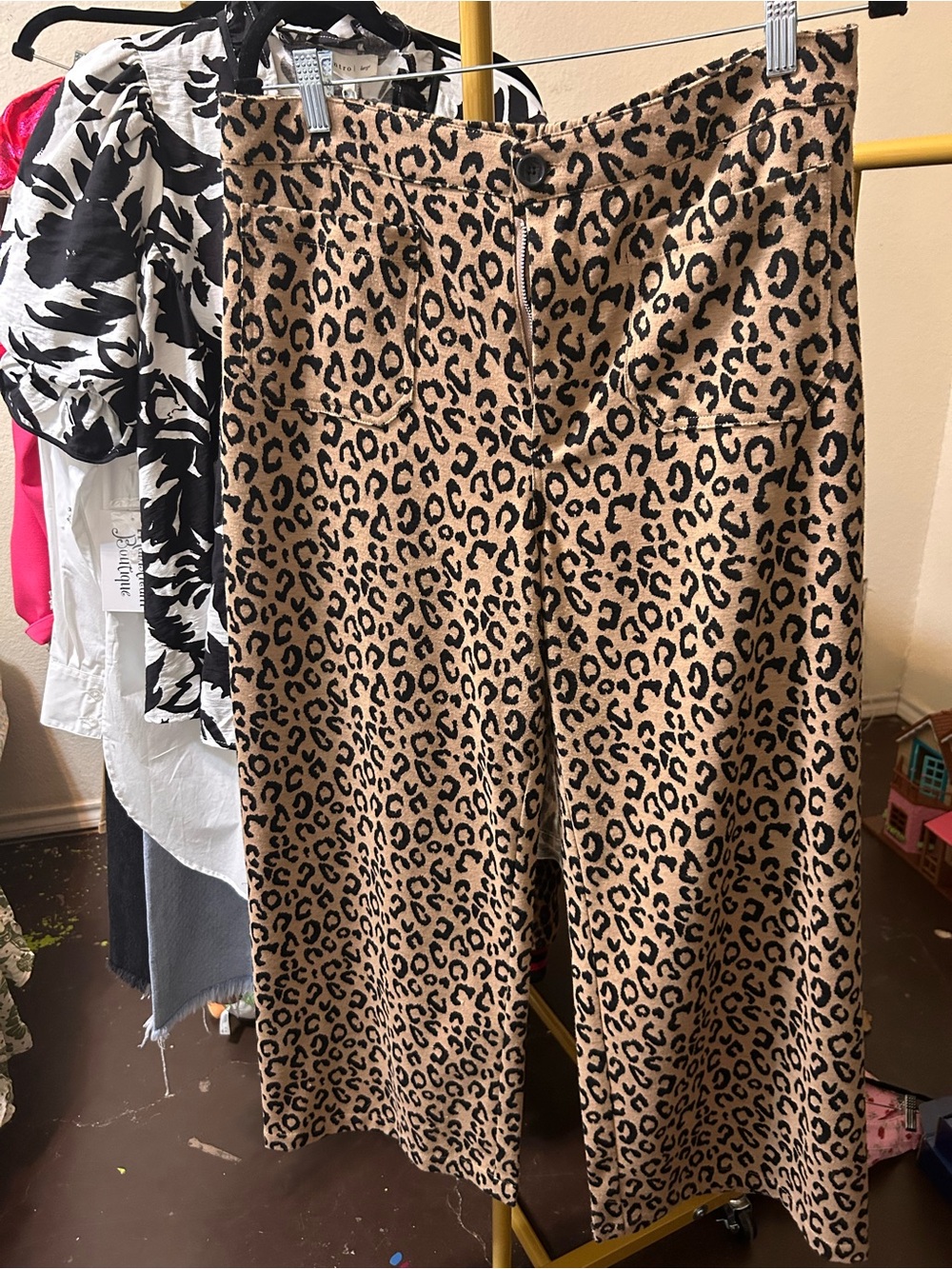 JODIFL Leopard Print Midi Skirt in Tan and Black